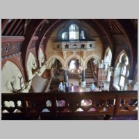 Burges, Knightshayes Court, Tiverton, Devon, Looking down on to the Grand Hall, photo by Derek Voller, Wikipedia.jpg